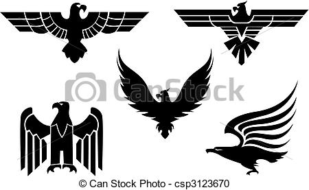 450x277 Eagle Tattoos. Eagle Symbol Isolated On White For Tattoo Design.