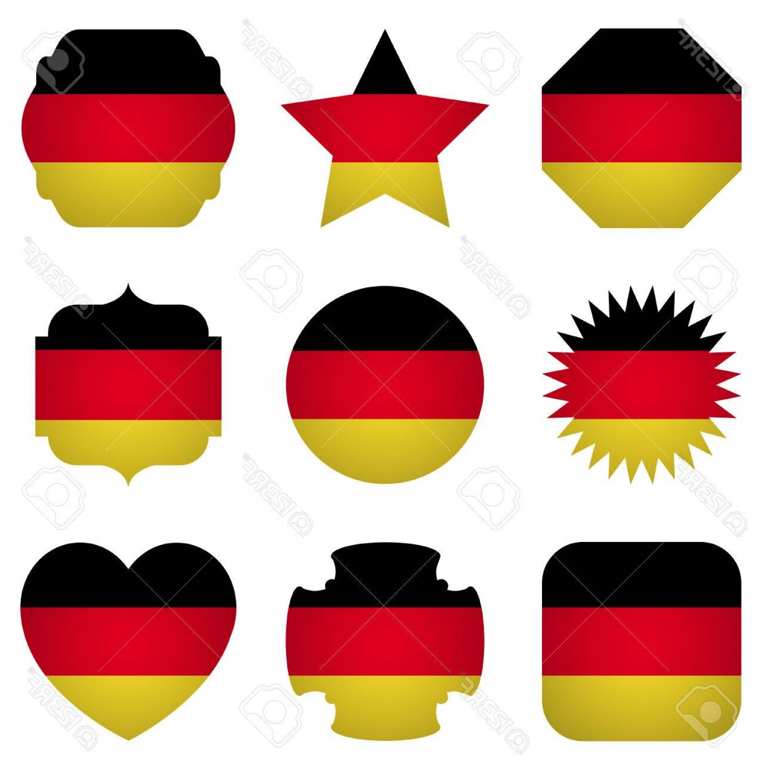 1560x1560 Photostock Vector Germany Flag With Different Shapes On A White