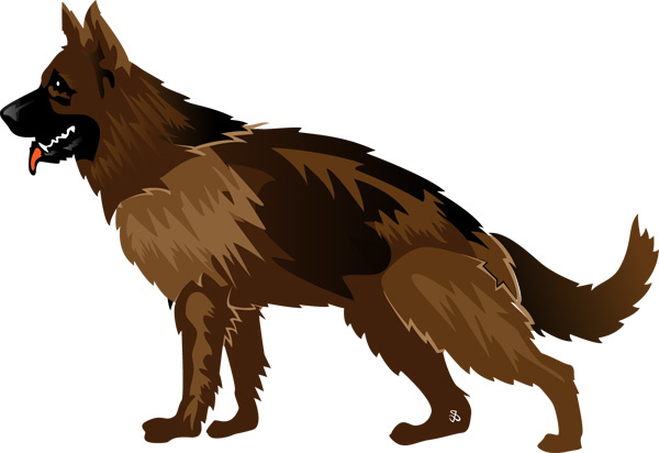 600x412 German Shepherd Vector Free Vector In Adobe Illustrator Ai ( .ai
