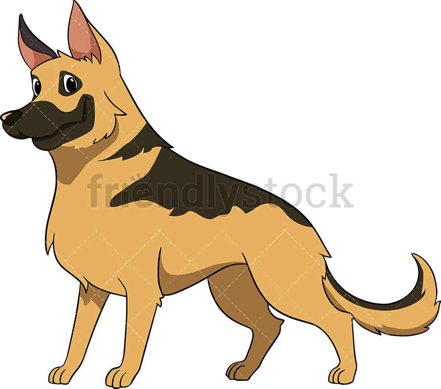 900x794 Proud German Shepherd Cartoon Vector Clipart