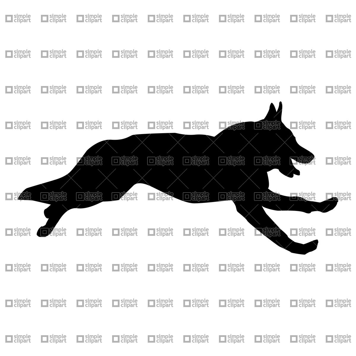 1200x1200 Silhouette Of Running German Shepherd Vector Image