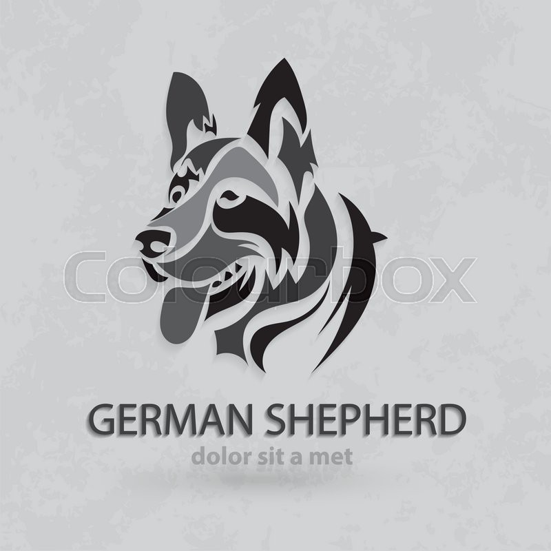 800x800 Vector Stylized Silhouette German Shepherd. Artistic Creative