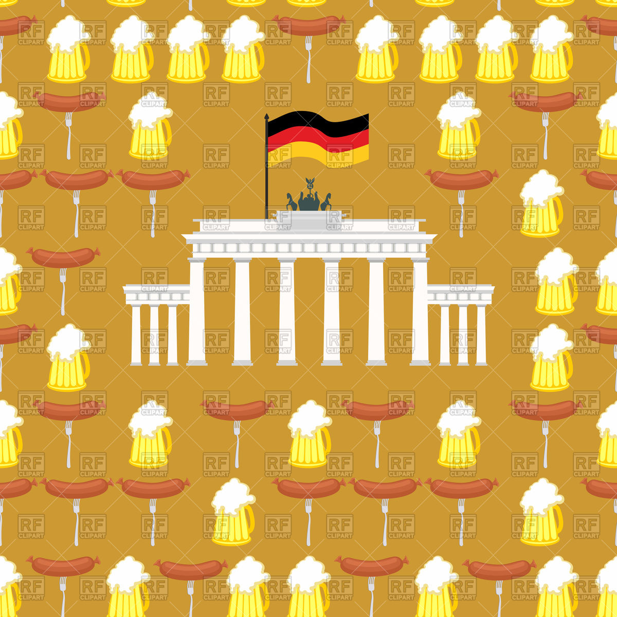 1200x1200 German Seamless Ornament. Symbols Of Germany. Vector Image