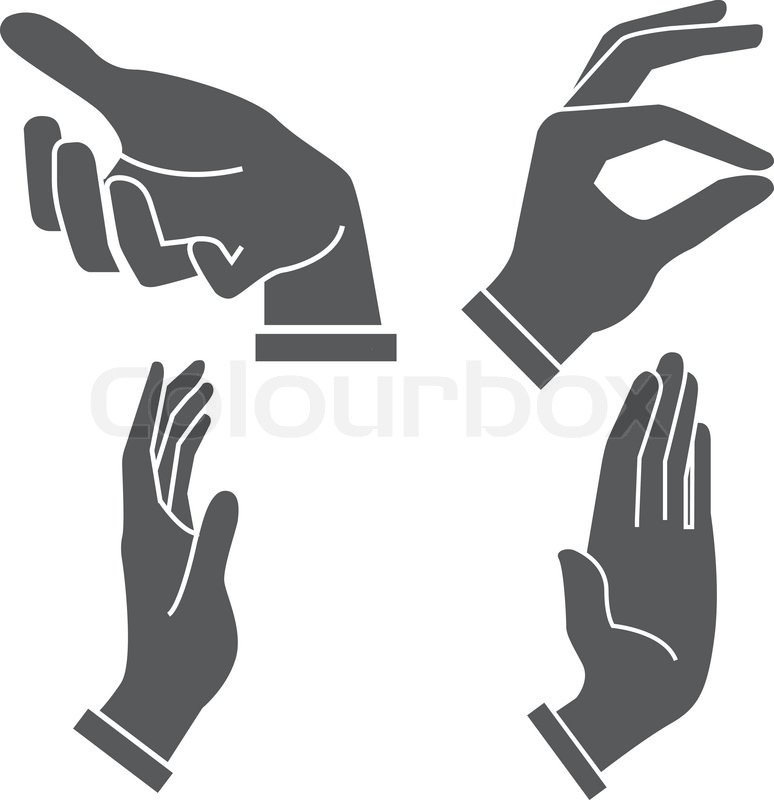 774x800 Hand Gesture Icons, Silhouette Hand Stock Vector Colourbox