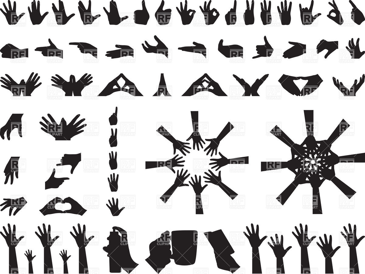 1200x901 Pictograms Of Hand Gestures And Figures Vector Image Vector