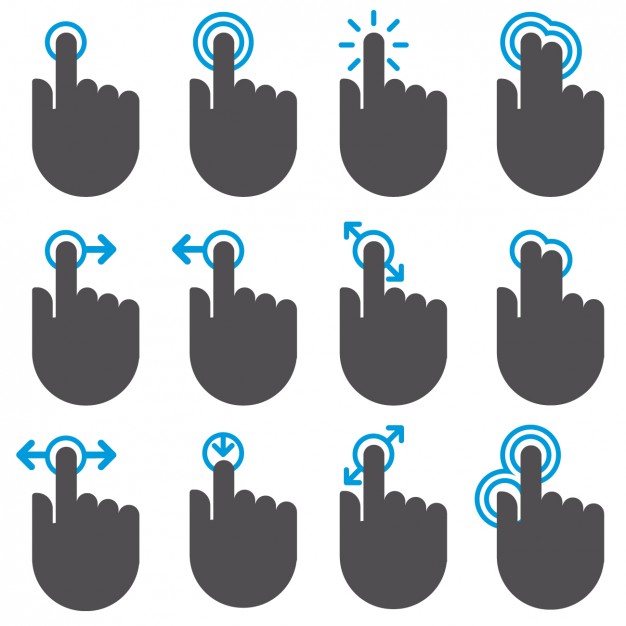 626x626 Touch Screen Gesture Collection Vector Free Download