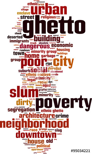 300x500 Ghetto Word Cloud Concept. Vector Illustration