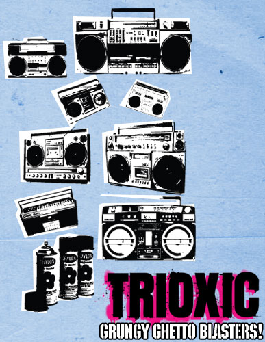 387x500 Vector Grungy Ghetto Blasters By Trioxic
