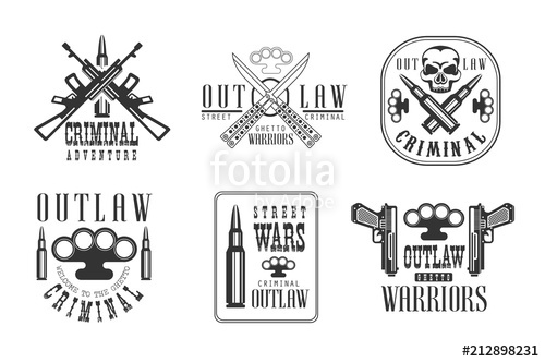 500x332 Vector Set Of Black And White Emblems Related To Ghetto Theme