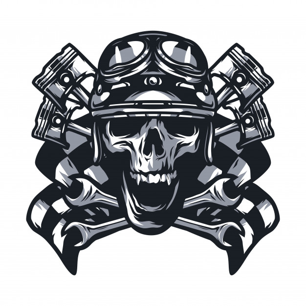 626x626 Ghost Rider Schedel Road Biker Vector Mascotte Illustratie
