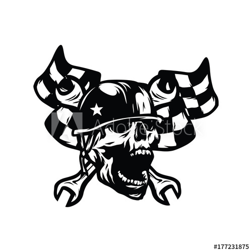 500x500 Skull Ghost Rider Road Vector Illustration