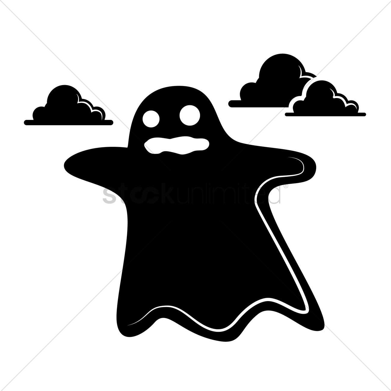 1300x1300 Silhouette Of A Ghost Vector Image