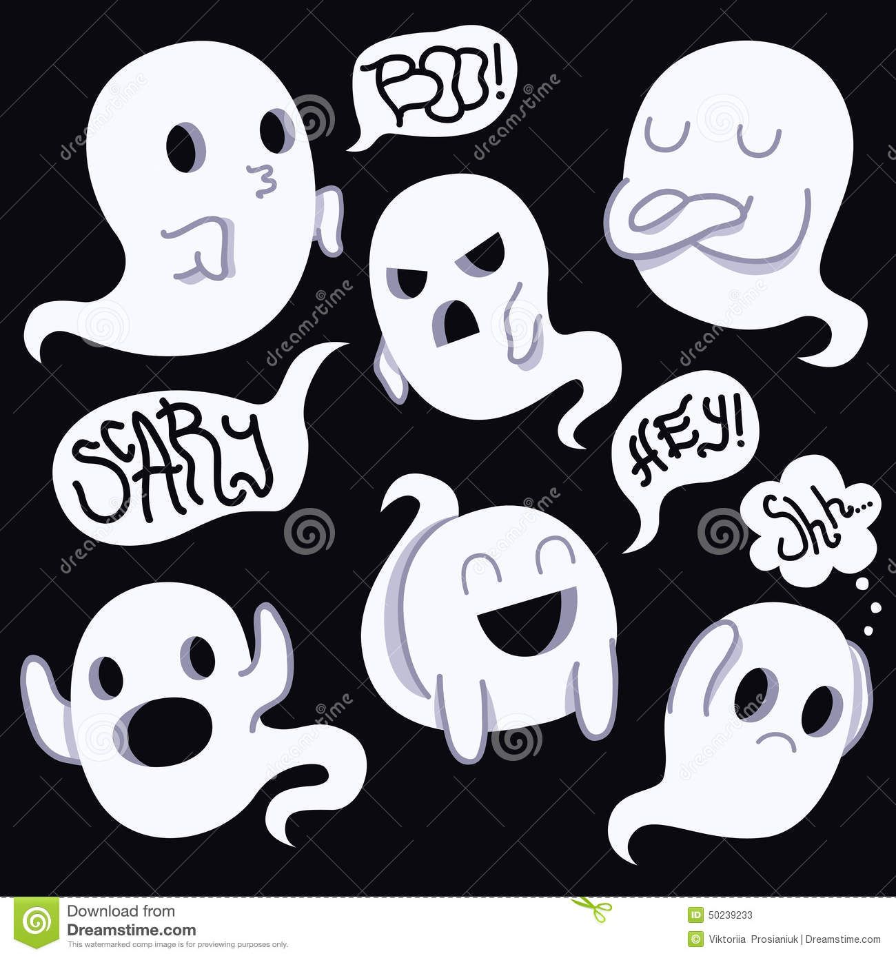 1300x1390 Cartoon Funny Ghost Vector Set White Black 50239233.jpg