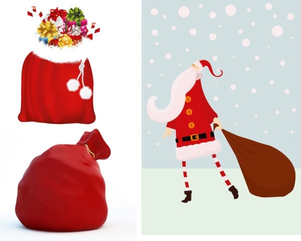 600x480 Santa Claus And Gift Bags Vector Free Vector In Encapsulated