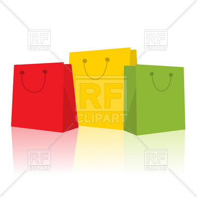 400x400 Three Smiling Shopping Bags Vector Image Vector Artwork Of