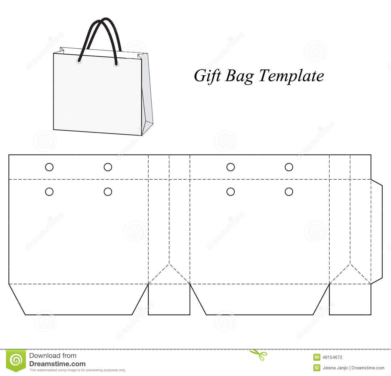 1300x1253 Blank Gift Bag Template Stock Vector