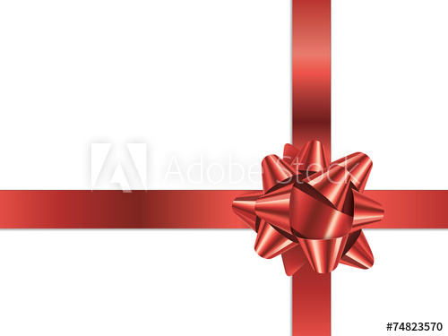 500x375 Gift Bow (Vector Red Christmas Present Ribbon)