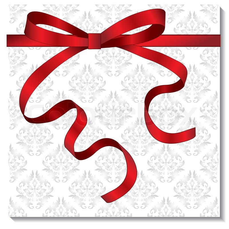 800x800 Gift Box With A Red Bow Vector Illustration Stock Vector Colourbox
