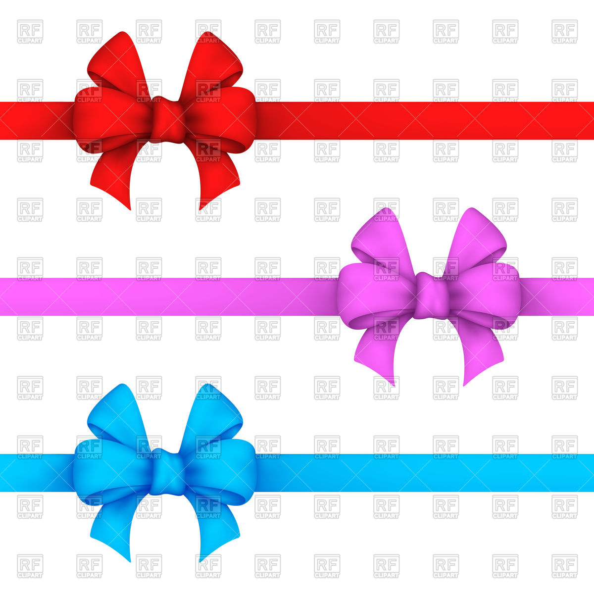 1200x1200 Red, Pink And Blue Gift Bows Vector Image Vector Artwork Of