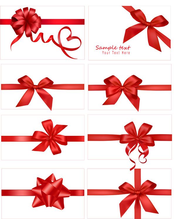 600x745 Festive Gift Bow Vector Material Ribbon Vector Download