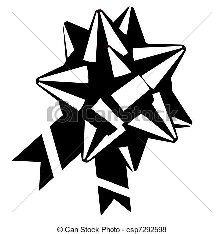 450x470 Black And White Bow Made Of Ribbon.