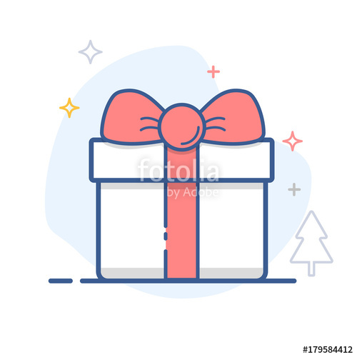 500x500 Gift Box Vector Outline Icon Stock Image And Royalty Free Vector