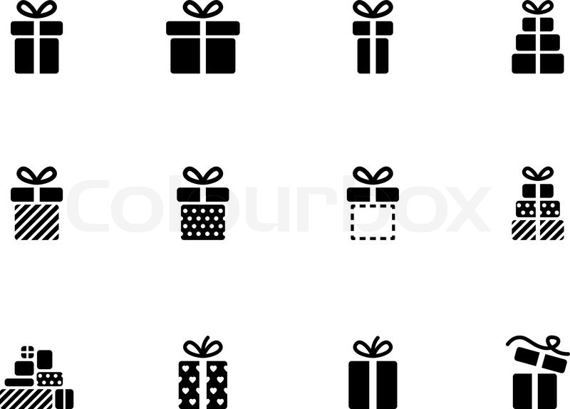 800x574 Gift Box Icons On White Background. Vector Illustration. Stock