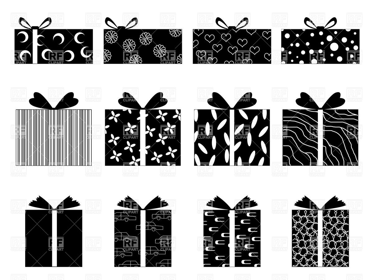 1200x900 Simple Silhouettes Of Gift Boxes Vector Image Vector Artwork Of