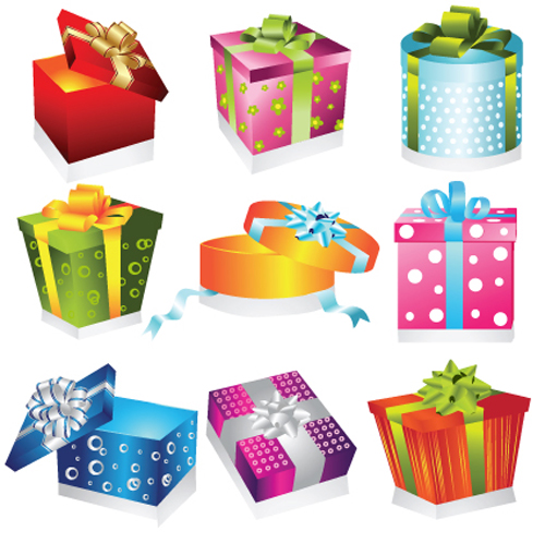 500x498 Vivid Colored Gifts Box Vector Graphics 01 Free Download