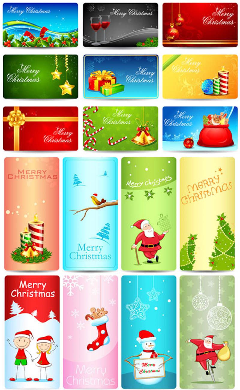 800x1300 Christmas Giftcard Templates Vector Free Vector Graphic