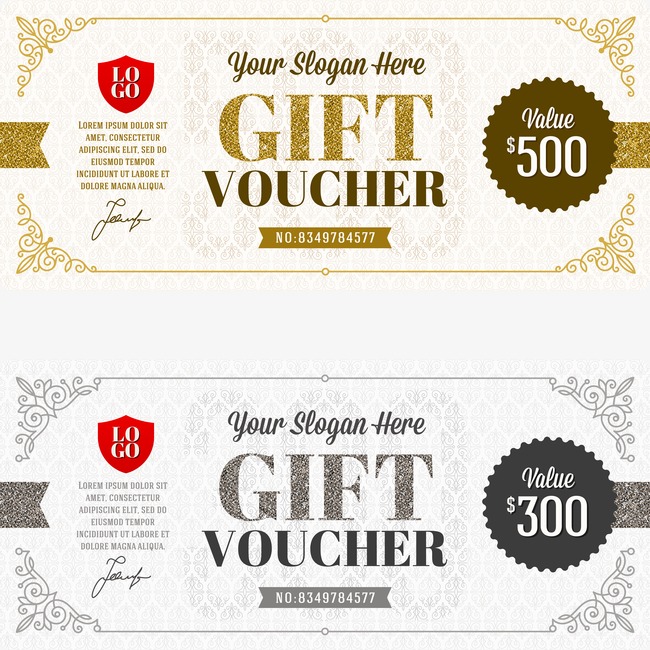 650x650 Vector Gift Certificate Template, Vector Voucher, Fantasy