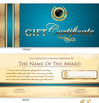 348x364 Creative Gift Certificate Template Vector 02 Free Download