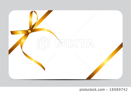 450x316 Gift Card With Gold Ribbon And Bow. Vector