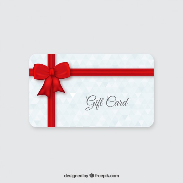 626x626 Gift Card With Red Ribbon Vector Free Download