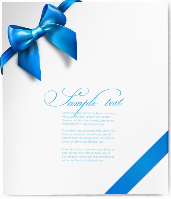 593x692 Vector Gift Card With Blue Ribbon Free Vector Graphics All