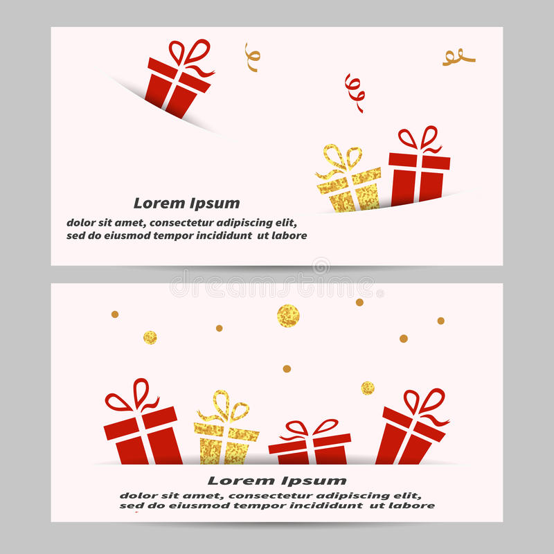 800x800 Gift Voucher Coupon Design Template Stock Vector Illustration