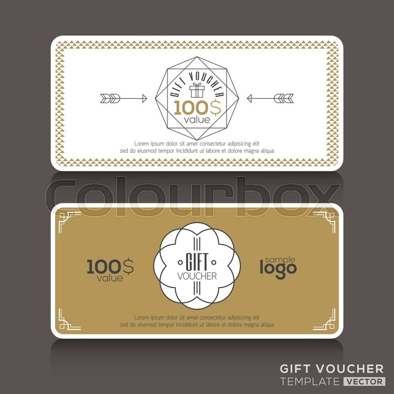 800x800 Gift Certificate Voucher Coupon Template With Line Art Hipster