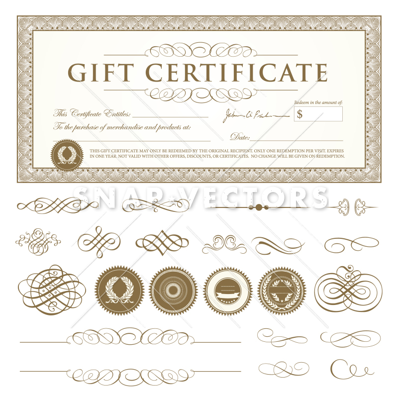 800x800 Vector Gift Certificate Template Set