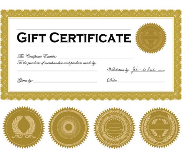 600x526 Vector Gift Certificate And Stamps