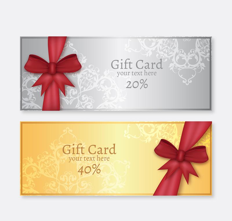 800x762 2 Bow Gift Certificate Vector [Ai]