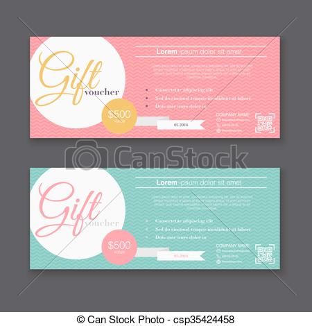 450x470 Gift Voucher Template With Colorful Pattern, Gift Certificate