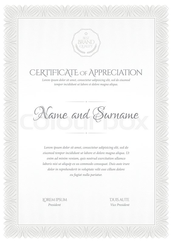 566x800 Certificate Template. Frame For Design Diploma Or Gift Certificate