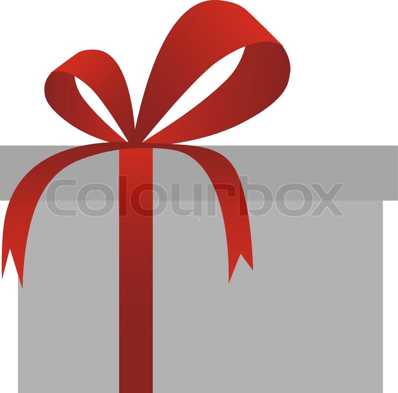 800x790 Vector Red Gift Box With Ribbon Isolated On White Background
