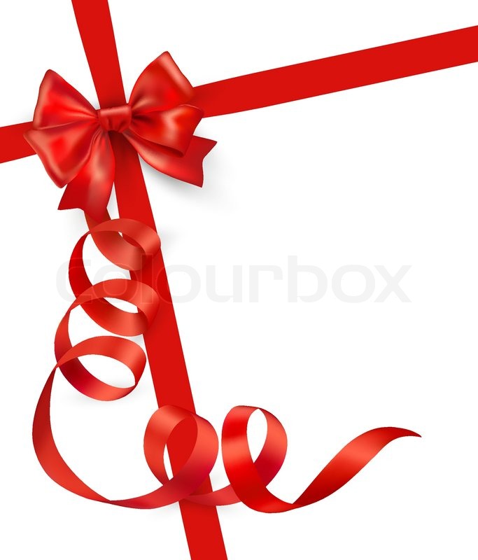 683x800 Card With Red Gift Bow With Ribbons Vector Stock Vector Colourbox