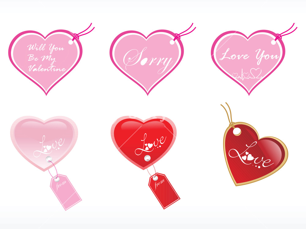 1000x750 Romantic Gift Tag Vector With Heart Royalty Free Stock Image