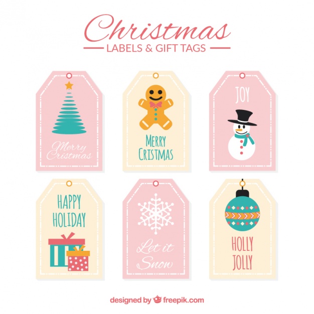 626x626 Set Of Christmas Gift Tags Vector Free Download