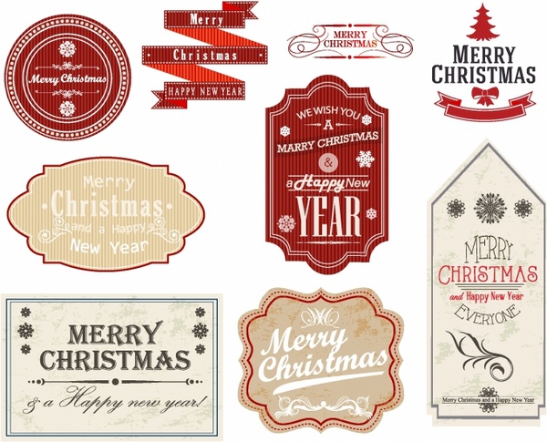 600x485 Christmas Gift Tags And Labels Free Vector In Adobe Illustrator Ai