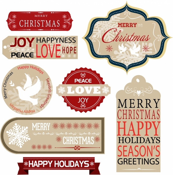 595x600 Christmas Labels And Gift Tags Free Vector In Adobe Illustrator Ai