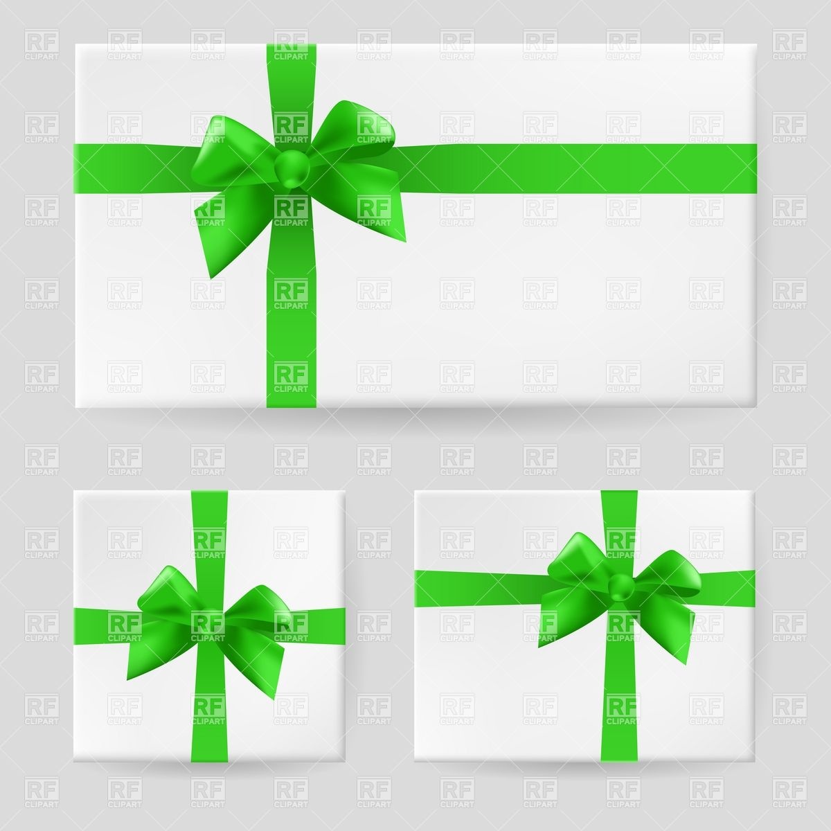 1200x1200 Gift Box Tied With A Green Ribbon And Bow Vector Image Vector
