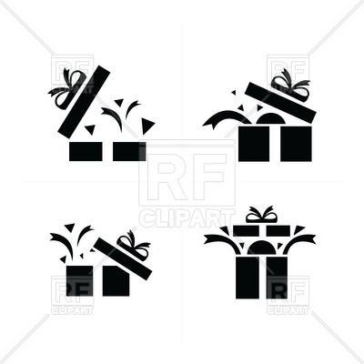 400x400 Set Of Open Gift Box Icons Vector Image Vector Artwork Of Icons